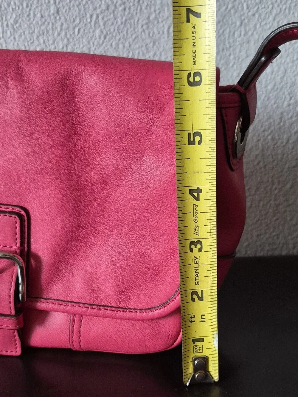 COACH Vintage Y2k Hadley Field Bag in a vibrant strawberry pink color.
